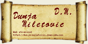 Dunja Miletović vizit kartica